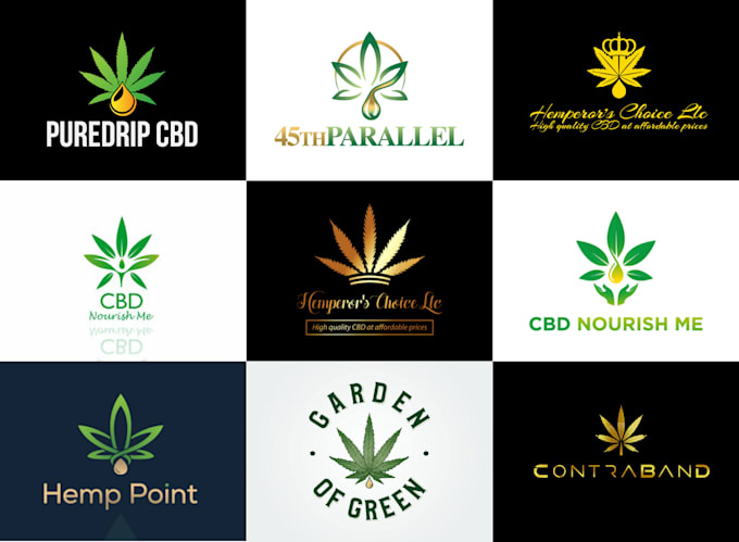 do medical marijuana hemp and cbd oil logo design