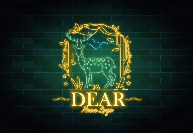 Design Custom Unique Glowing Neon Effect Logo