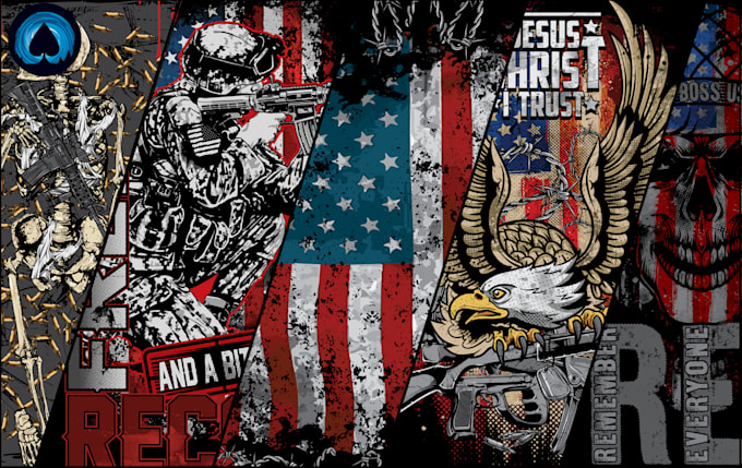 do professional skull flag military army t shirt