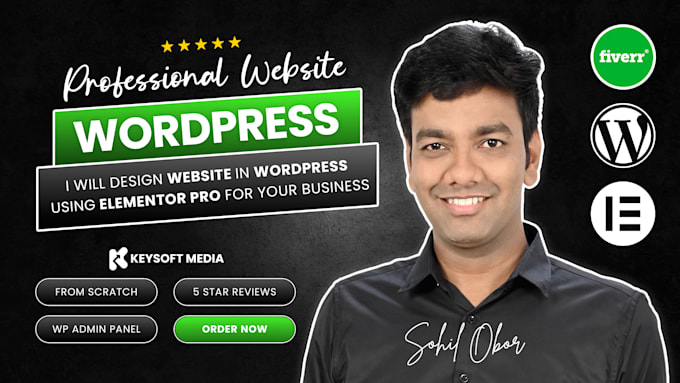 develop a responsive wordpress website using elementor pro