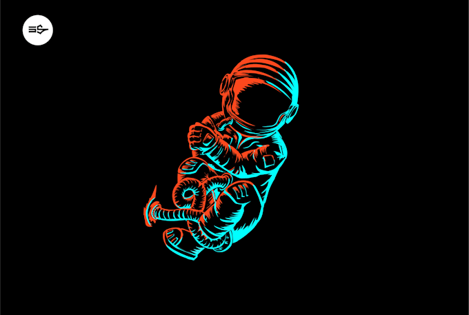create astronaut illustration design in my style