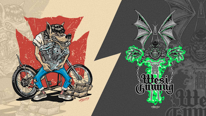 do custom design hot rod or motorcycle for tshirt, poster, and etc