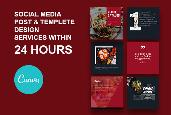 design custom editable social media  templates using canva in 24h