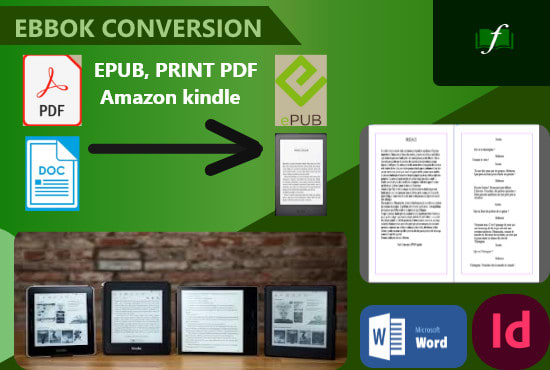 convert word, PDF to epub kindle, mobi, ebook format