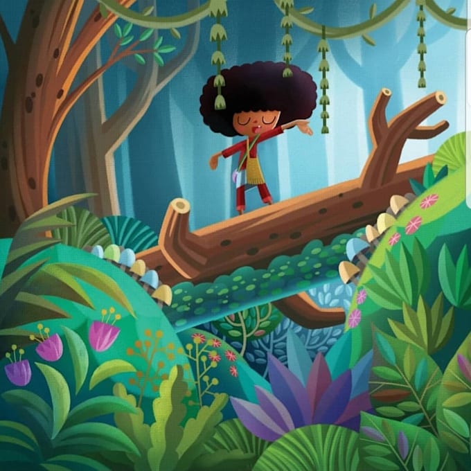 illustrate children book page  for KDP
