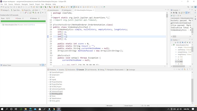 do junit 5 testing for your project in java