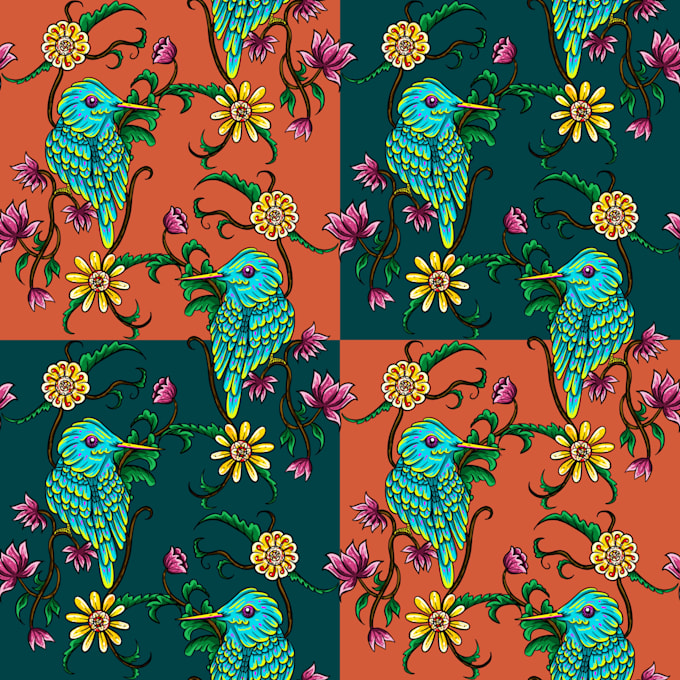 Create artistic seamless pattern for you by Soesdraw Fiverr
