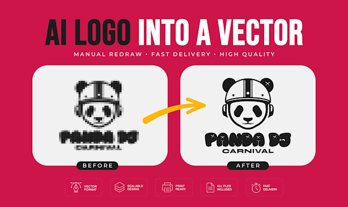 professionally redraw and vectorize your ai generated logo