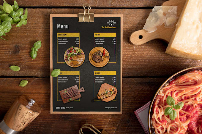 do modern food or restaurant menu design