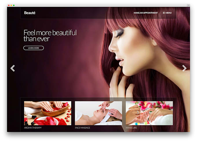 develop spa and beauty salon wordpress website