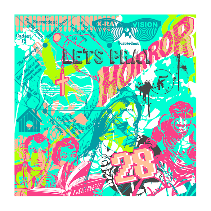 create flat design artwork with technical collage