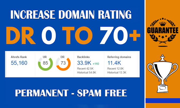 increase ahrefs domain rating dr 70 using dofollow authority SEO backlinks