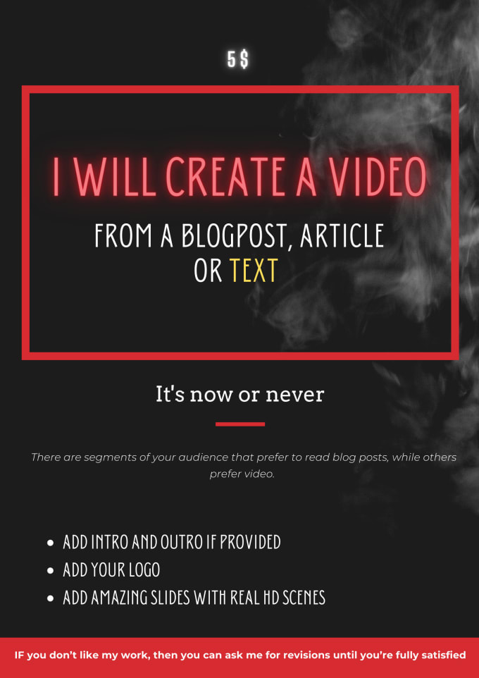 create a video from a blogpost, article or text