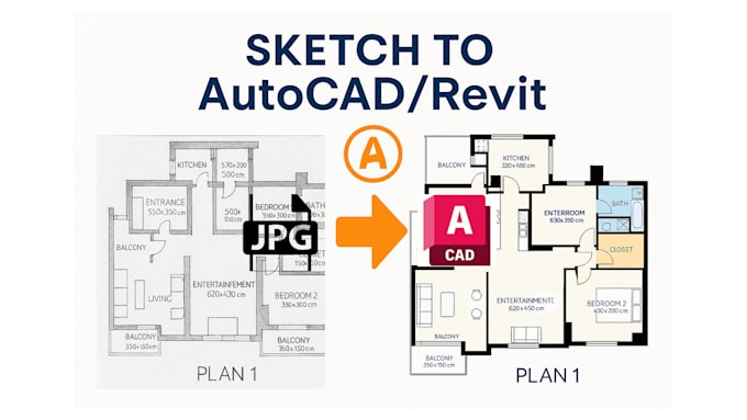 convert floor plans from PDF or image to autocad and revit