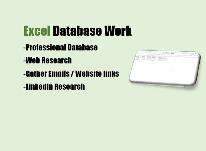 web research, gather emails, linkedin research, data entry for excel in 24hrs
