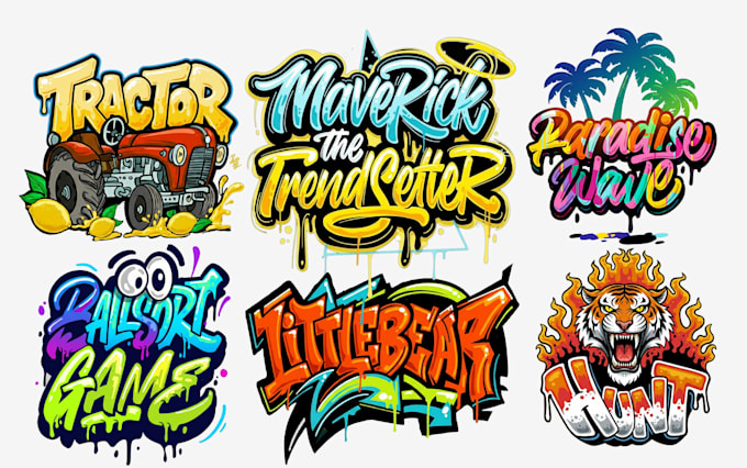 design original graffiti typography and streetwear font logo for t shirts