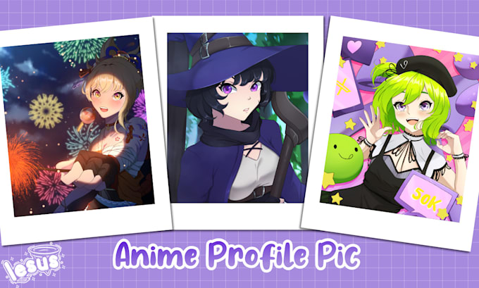 draw cute anime profile picture, avatar, for twitch, socials