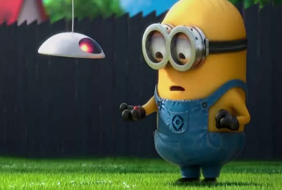 add logo and text in animated minion video