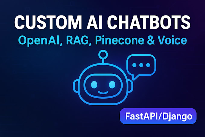 create ai chatbots with openai, claude, llm, rag, pinecone, with fastapi, django