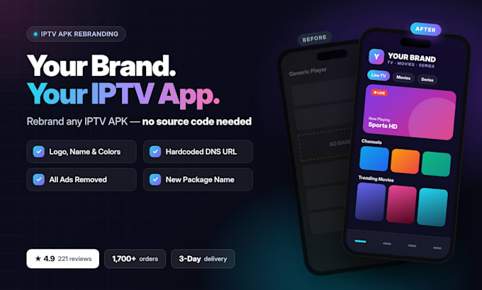 do iptv rebrand without source code