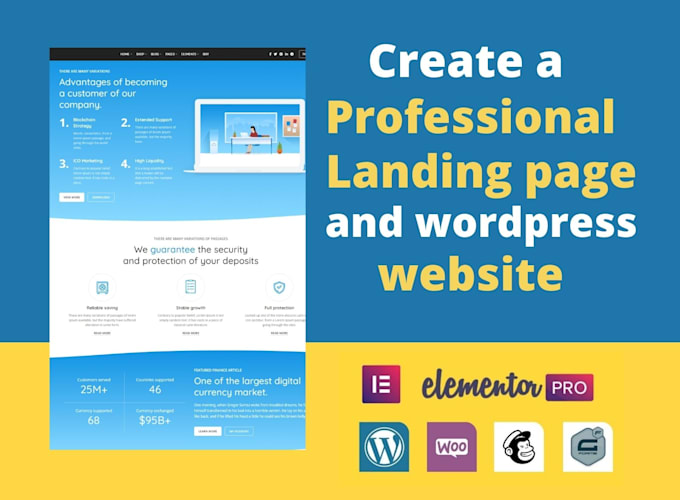 develop and design wordpress website or landing page using elementor pro