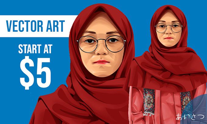 design awesome vector vexel art cartoon portrait