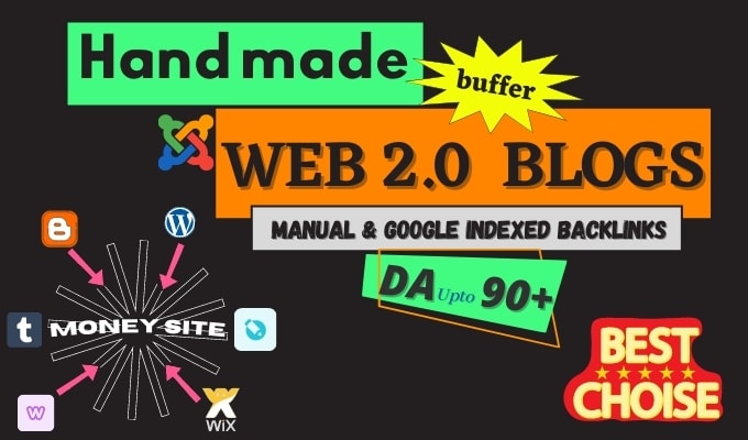 create top quality proper web 2 0 backlinks buffer blogs