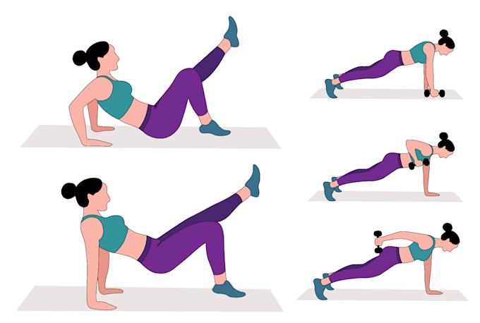 Draw fitness, workout, yoga, or other pose illustration by Mithun01791 ...