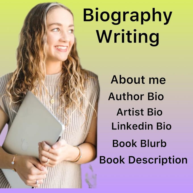 Write a biography,author bio,book blurb,or description by Murk1997 Fiverr
