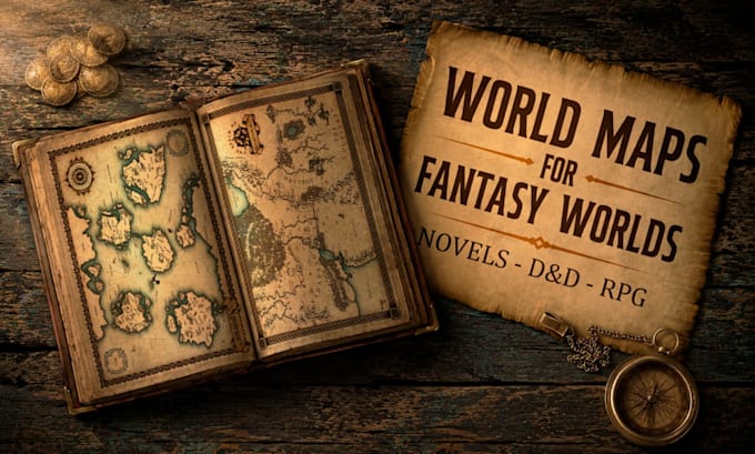 draw a custom fantasy world map for dnd, rpg and novels