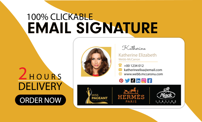 create a clickable HTML email signature for outlook, gmail etc