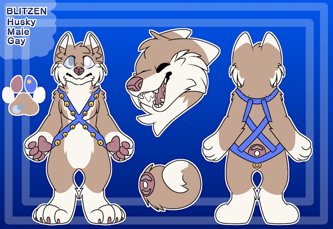 draw a cute reference sheet for your furry oc