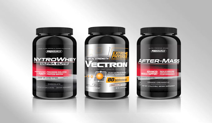fitness supplements packing and label design