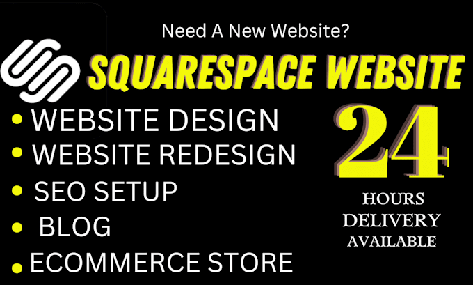 do squarespace website design or redesign professionally in 12 hour