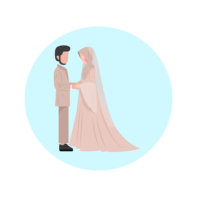 draw cute character for your wedding invitation