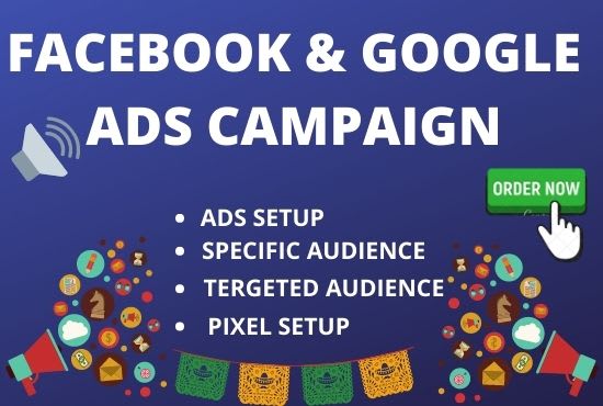 setup facebook and google ads campaign with management