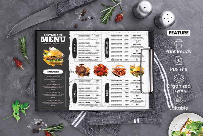 Design attractive restaurant menu, food menu in 24 hours by Dipkumar ...