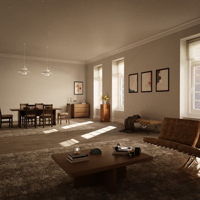 design and render 3d interior