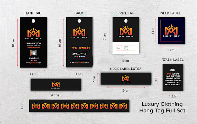 design luxury clothing hang tag label full set