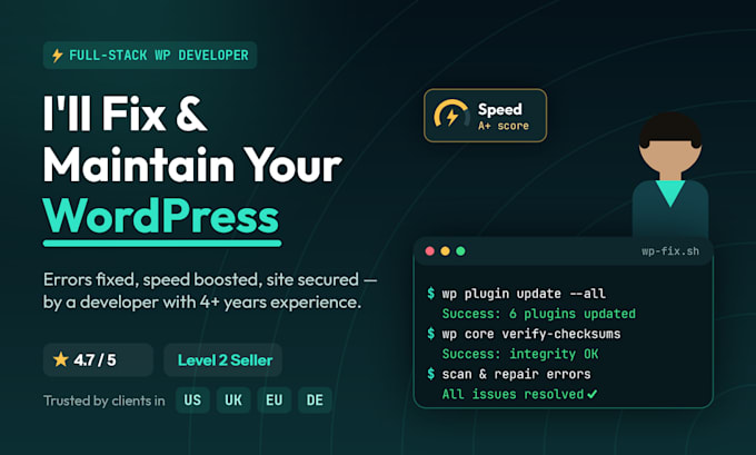 fix wordpress errors, issues, bugs and broken website fast