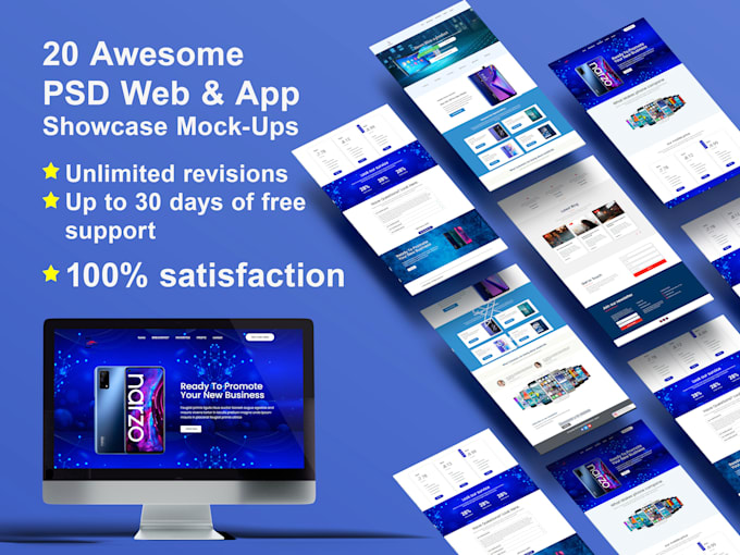design awesome website, app mockup with 24hr