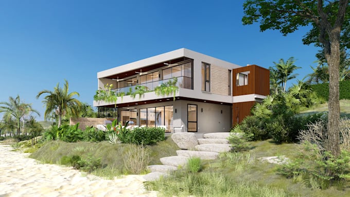 design architecture 3d house exterior and realistic renders