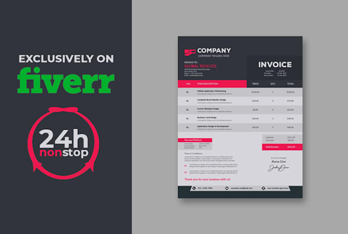 design invoice, letterhead, receipt, proforma, and quotation template