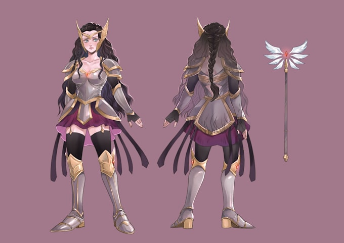 draw anime character concept art sheet
