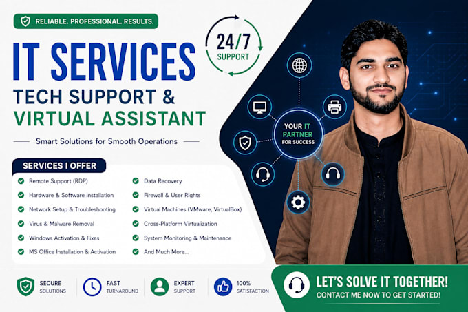 provide IT services, tech support, help desk, executive virtual assistance