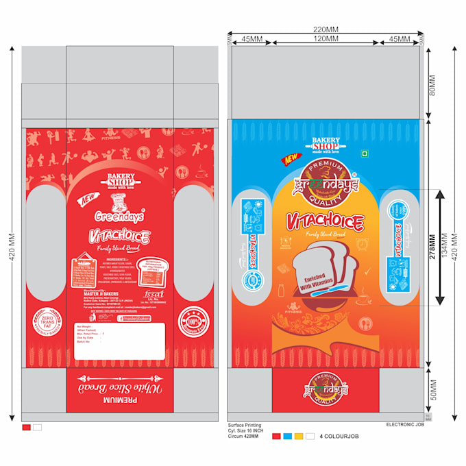 design professional bread packaging and bread bag designs