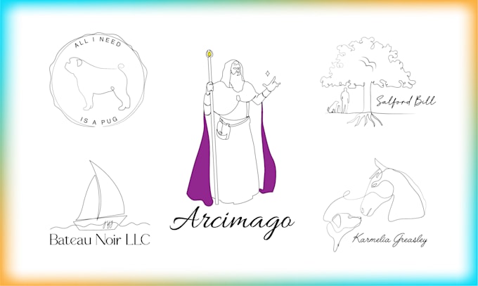 design an elegant single line art logo from your image