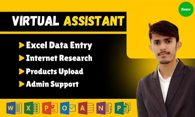 do excel data entry va, internet research, admin support and product upload