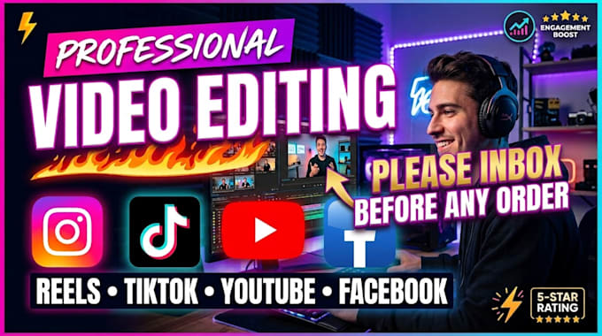edit reels for insta, face book, tiktok, and youtube
