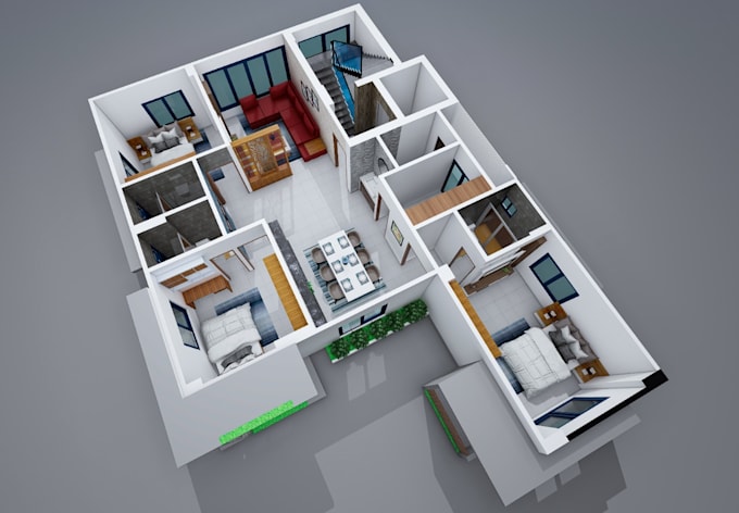create quality architectural 3d floor plan within 10 hours